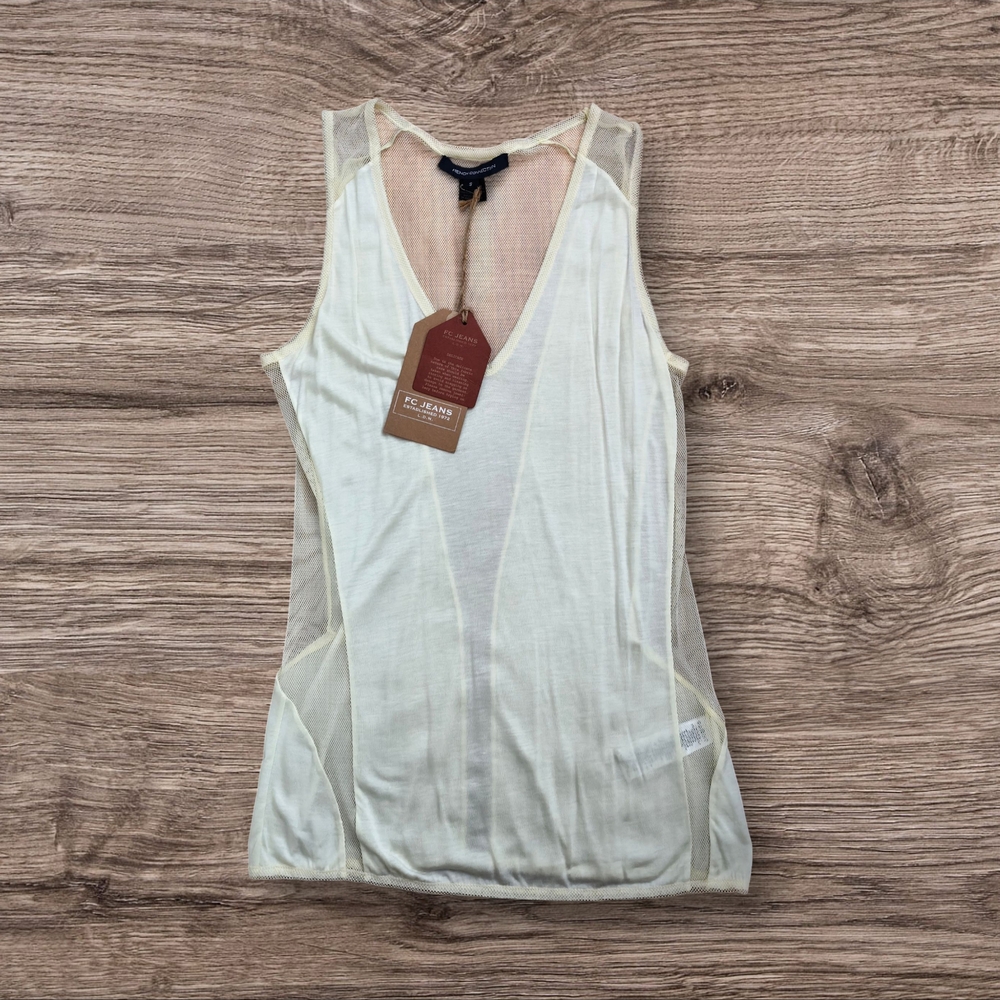 French Connection Cream Sleeveless Top